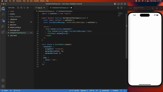 How to Validate Text from Text Inputs in React Native Apps using Regex and Show a Validation Error смотреть онлайн
