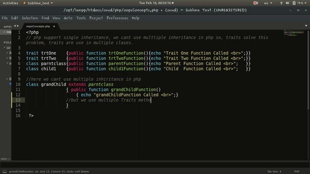 Trait alternate of multiple Inheritance in php смотреть онлайн