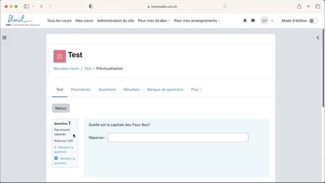 Moodle 4 : Prévisualiser un test du point de vue de l'étudiant·e смотреть онлайн