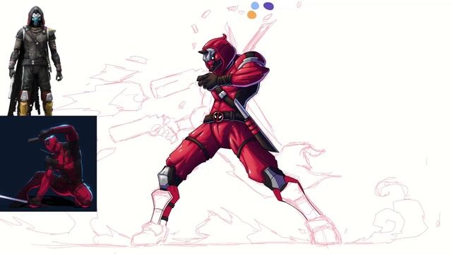 Drawing "Deadpool x Cayde-6" Character Design in Procreate - Speed Drawing смотреть онлайн