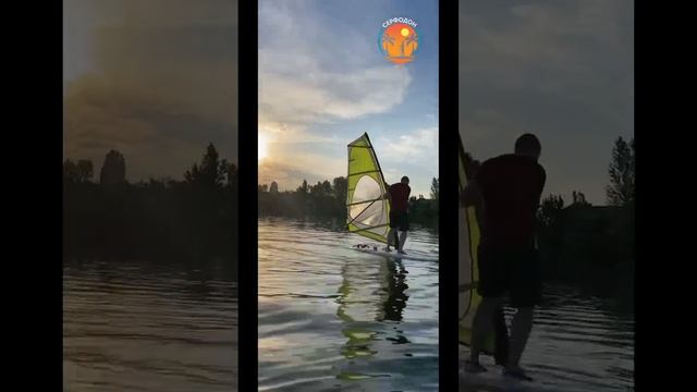Виндсерфинг в России, Лёша разучивает разворот оверштаг????⛵️ #серфодон #волгодонск #виндсерфинг смотреть онлайн