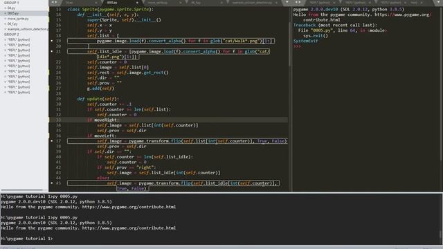 Pygame tutorial 05 - new moves and animation смотреть онлайн