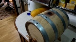 Дубовая бочка первая заливка