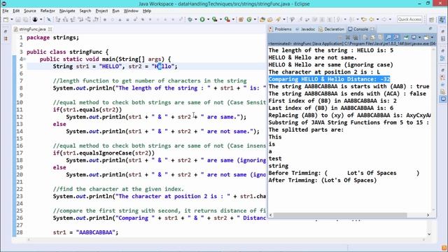 Java Essentials - String functions in java смотреть онлайн