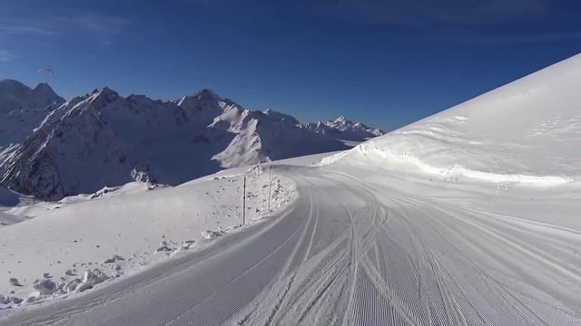 Приэльбрусье: Спуск Гара-Баши -- Азау. 13.02.2016г. расстояние 7км, в 1 дубль. смотреть онлайн