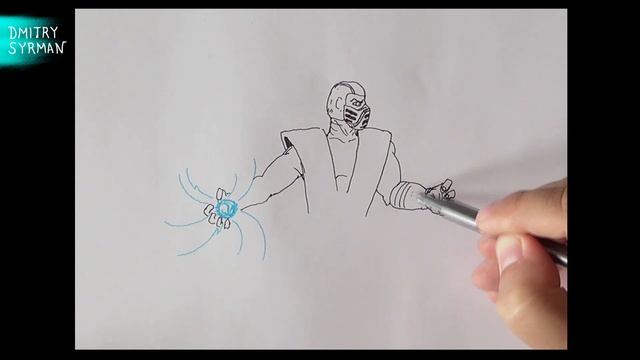 How to draw Sub Zero, Mortal Kombat, Как нарисовать Саб Зиро, Мортал Комбат смотреть онлайн