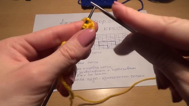 Вязание спицами. Схема ажурного узора Болгарский крест  ///  Scheme Openwork Pattern