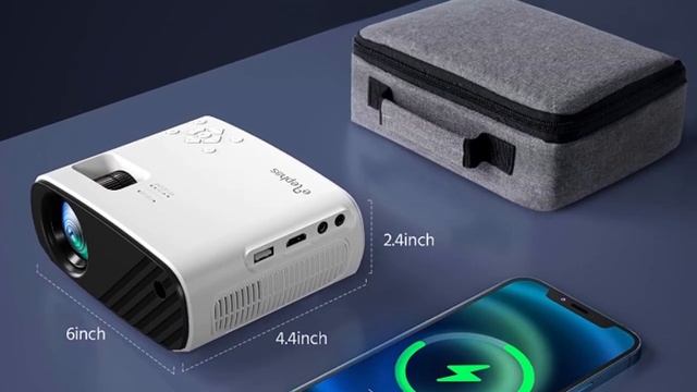 Mini Projector For IPhone, ELEPHAS 2023 Upgraded 1080P HD Projector, 8000L Portable Projector