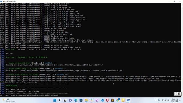 Wring Interceptor - Selenium Java Examples (Reactbank demo) смотреть онлайн