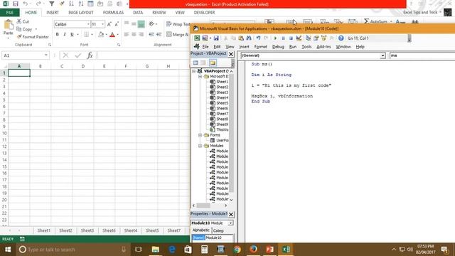 Excel VBA message box example смотреть онлайн