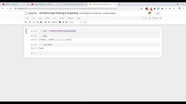 44-Python Tuple Packing & Unpacking смотреть онлайн