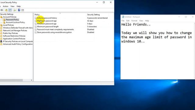 Change password age limit in Windows 10 смотреть онлайн