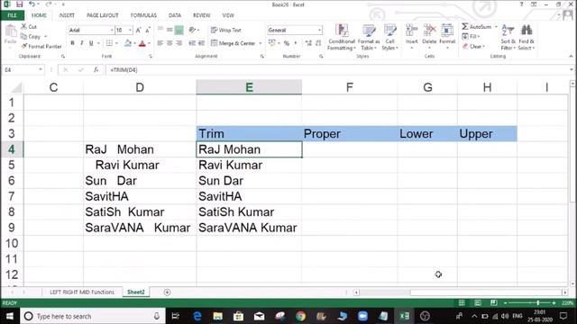 Trim() , Proper() , Upper() , Lower () formulas| Excel formulas and functions in Tamil | Part - 8 смотреть онлайн