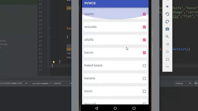 Android RecyclerView with checkbox - Kotlin смотреть онлайн