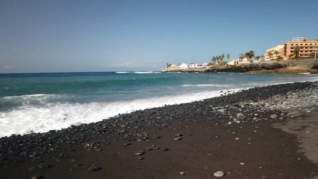 Playa de La Enramada in Tenerife (Canary Islands, Spain)- overview, walk in October. Costa Adeje смотреть онлайн
