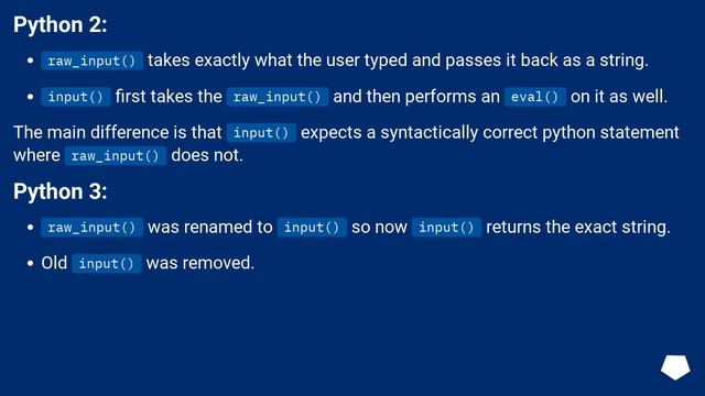 What's the difference between `raw_input()` and `input()` in Python 3? смотреть онлайн