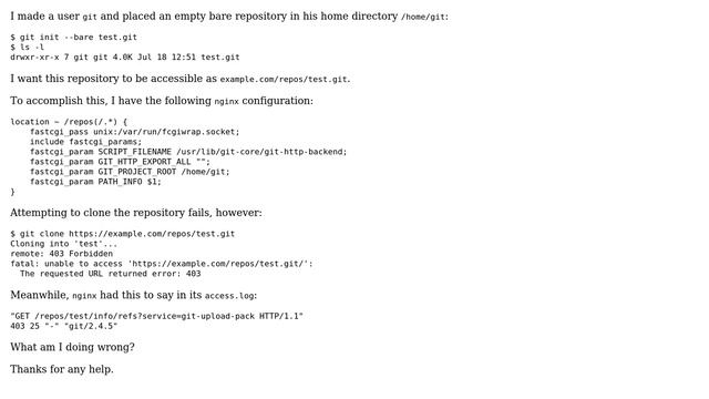 DevOps & SysAdmins: Serving a git repository with nginx fails with 403 Forbidden смотреть онлайн