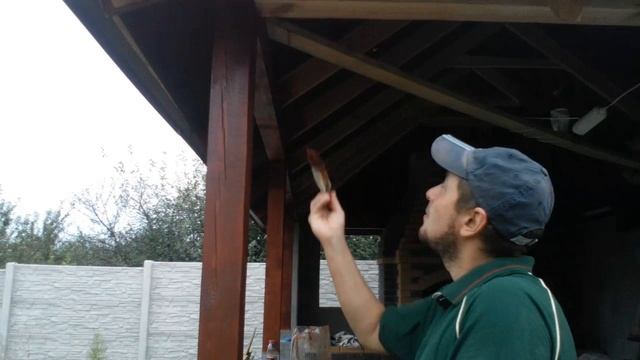 Покрытие беседки лазурью 