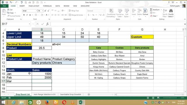 Data Validation with table and Offset function in excel (hindi Version) смотреть онлайн