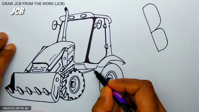 How to draw JCB from the word JCB | How to draw excavator easy | JCB Drawing смотреть онлайн