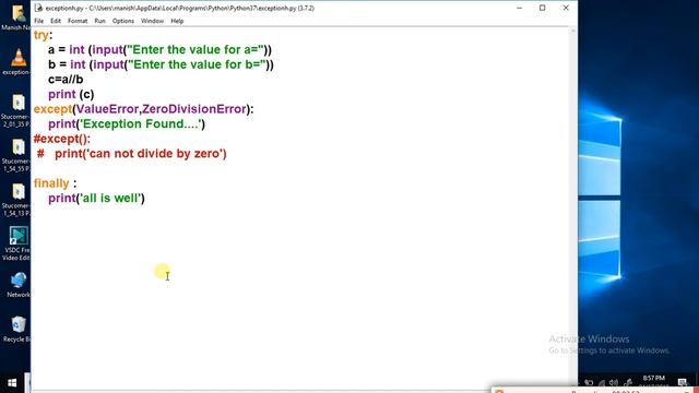 Python Tutorial in Hindi | Part-3 Exception Handling | Hindi | Manish Nain смотреть онлайн