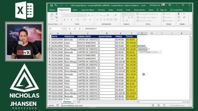 Funções MÁXIMO e MÍNIMO no Excel - #12 смотреть онлайн