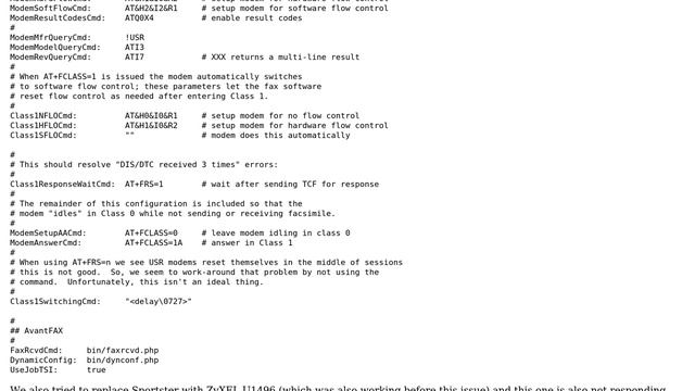 hylafax + modem (USR Sportster Flash X2) + MODEM TIMEOUT: reading line from modem смотреть онлайн