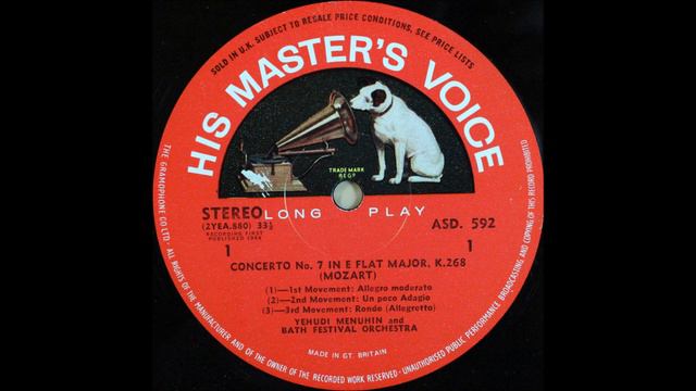 Mozart, violin concerto K 268, Menuhin смотреть онлайн