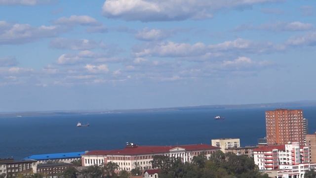 Эгершельд, Русский остров, панорама на мост, Владивосток, смотреть онлайн