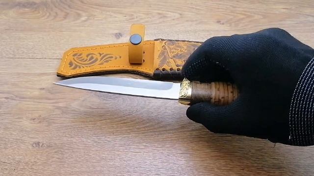 Нож "Лазутчик" из стали 65Х13 с гравировкой. смотреть онлайн