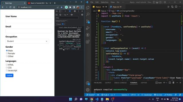 React Js Form Handling - React Js Tutorial смотреть онлайн
