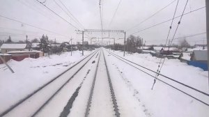 Вид из кабины машиниста: перегон Самара-Кинель