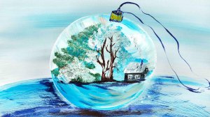 Рисуем Новогодний шар гуашью. Рисуем Новый год легко. Рисуем Новогоднее настроение.