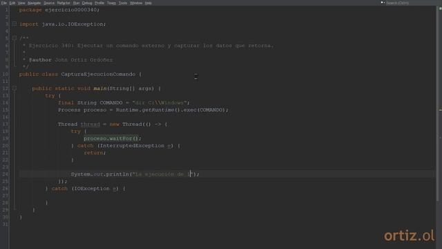 Java - Ejercicio 340: Ejecutar un Comando Externo y Obtener los Datos que Retorna смотреть онлайн