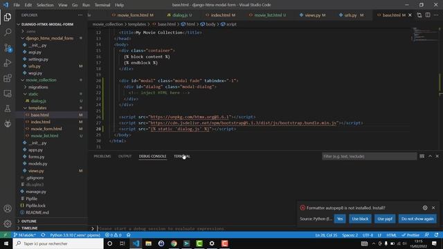 Modal forms with Django+HTMX смотреть онлайн