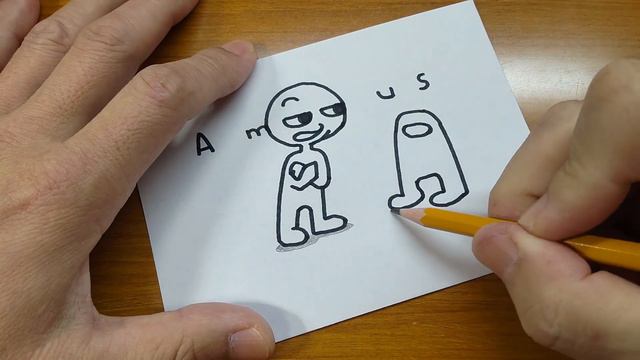 How to draw AMOGUS（Among Us meme）using How to turn words into a cartoon смотреть онлайн