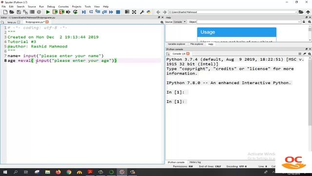HOW TO GET INPUT FROM USER IN PYTHON : PYTHON TUTORIAL 3 смотреть онлайн