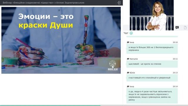«Емоційне (надихаюче) лідерство», запис вебінару Алли Заднепровської смотреть онлайн