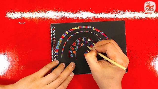 Как нарисовать РАДУГУ / использую Скратчнот / Урок рисования для детей