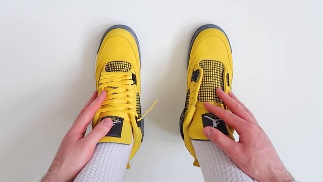 How To Lace Jordan 4s Loosely (w/ ON FEET) | Featuring 'Lightning' (BEST WAY!) смотреть онлайн