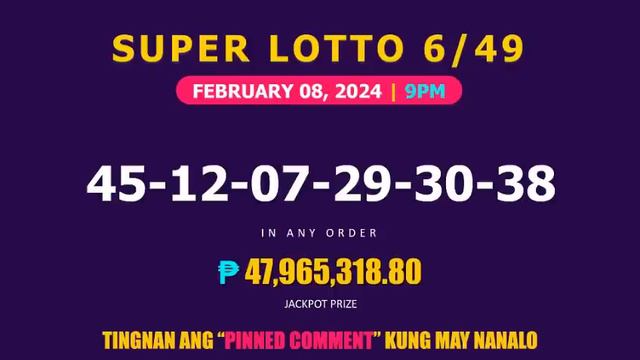 Lotto Result Today 9pm Draw February 8, 2024 Swertres Ez2 Pcso смотреть онлайн