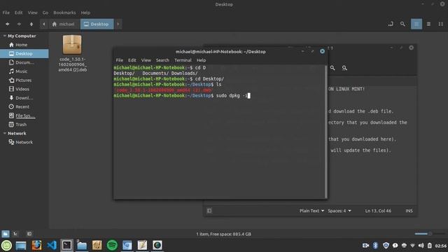 HOW TO INSTALL VISUAL STUDIO CODE VIA TERMINAL ON LINUX MINT! смотреть онлайн