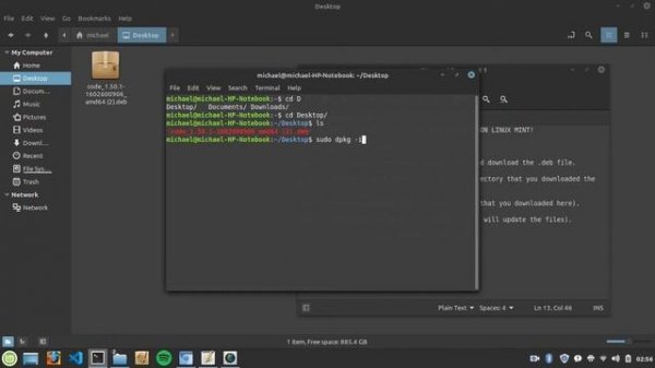 HOW TO INSTALL VISUAL STUDIO CODE VIA TERMINAL ON LINUX MINT!