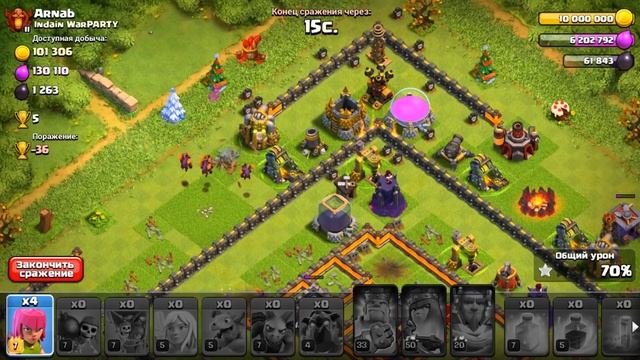 ПЯТИДЕСЯТАЯ КВИНА В РУКАХ НОВИЧКА! ПЕРВЫЙ ОПЫТ КВИНХИЛЛ! CLASH OF CLANS смотреть онлайн