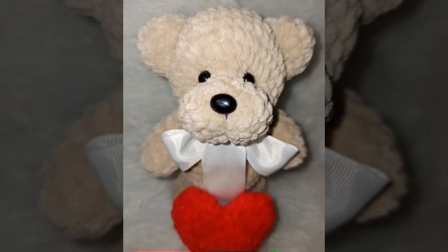 #подаркиВалентинки - Мишки из плюшевый пряжи своими руками -схемы- смотреть онлайн
