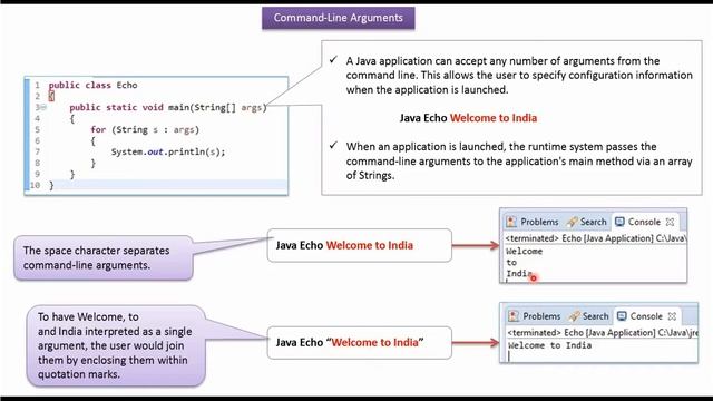 Command line arguments in Java | Java command line arguments | Java Tutorial смотреть онлайн