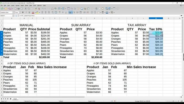 How to use array formulas and functions in LibreOffice Calc смотреть онлайн