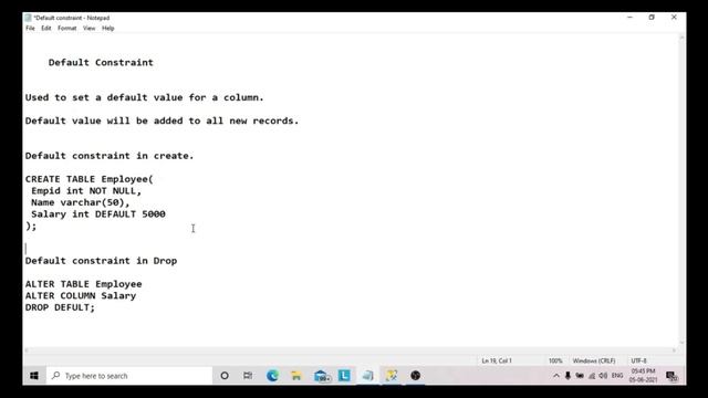 SQL Constraint | Foreign Key | Default смотреть онлайн