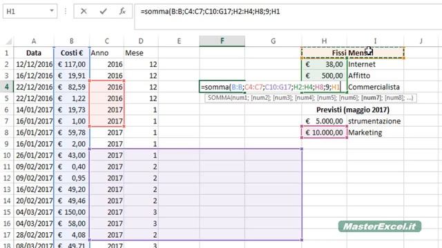 MasterExcel.it - Tutorial Funzione Somma Excel: strucchi e suggerimenti sulla funzione somma смотреть онлайн