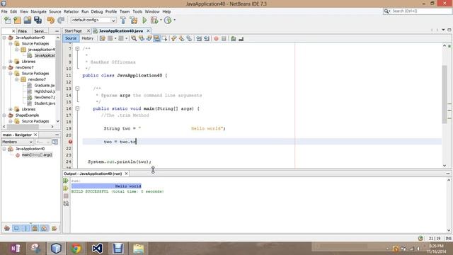 String Class Java trim смотреть онлайн